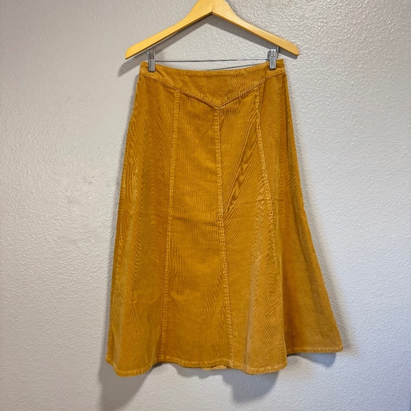 Chadwicks Corduroy A-Line Midi Skirt Camel Brown Women’s 10P Petite - Picture 1 of 5